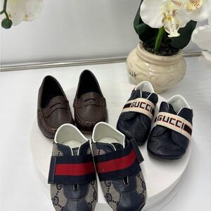 Gucci Baby Shoes Set - Brown and Blue